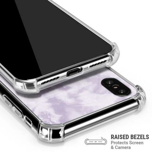 Purple and White Tie Dye iPhone XS Max Clear Case